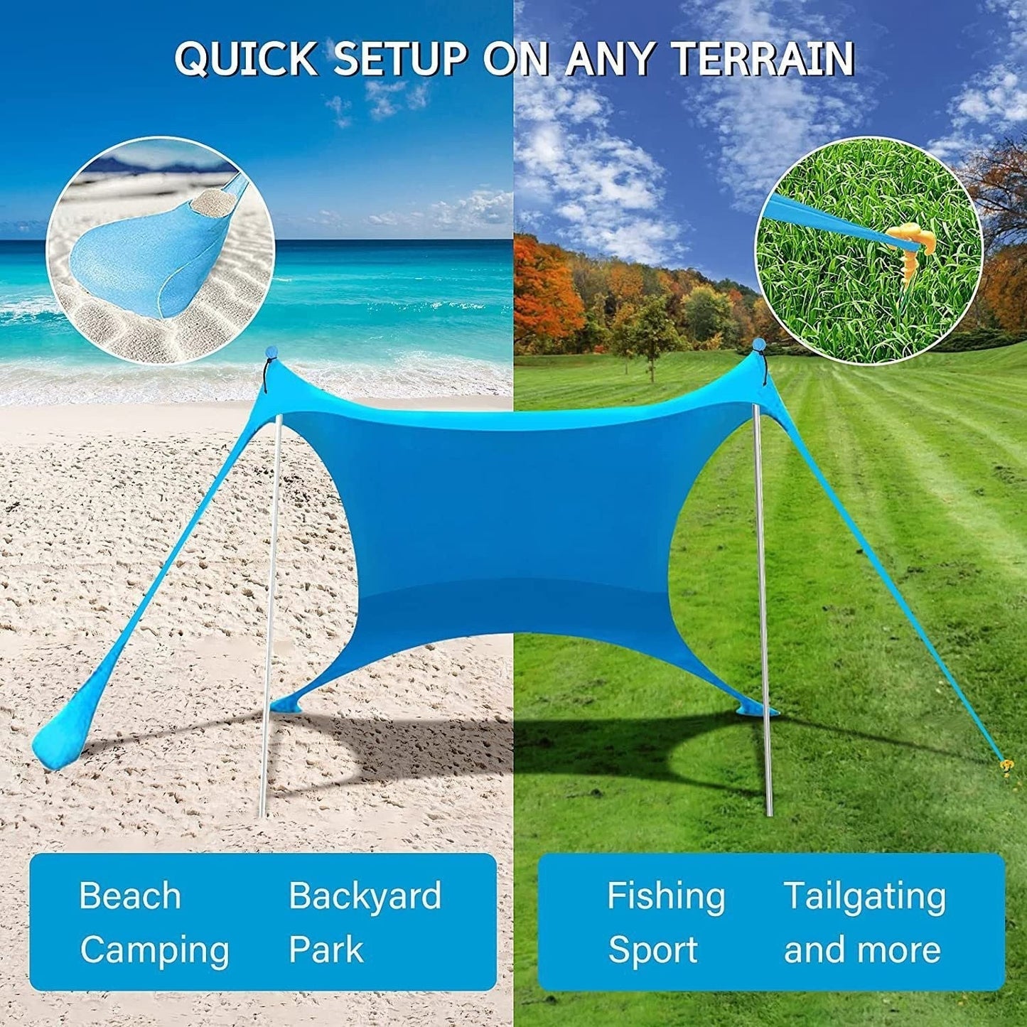 Shade Sail UV Protection Portable Easy Setup