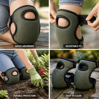 Shock-Absorbing Non-Slip Knee Pads with Adjustable Straps