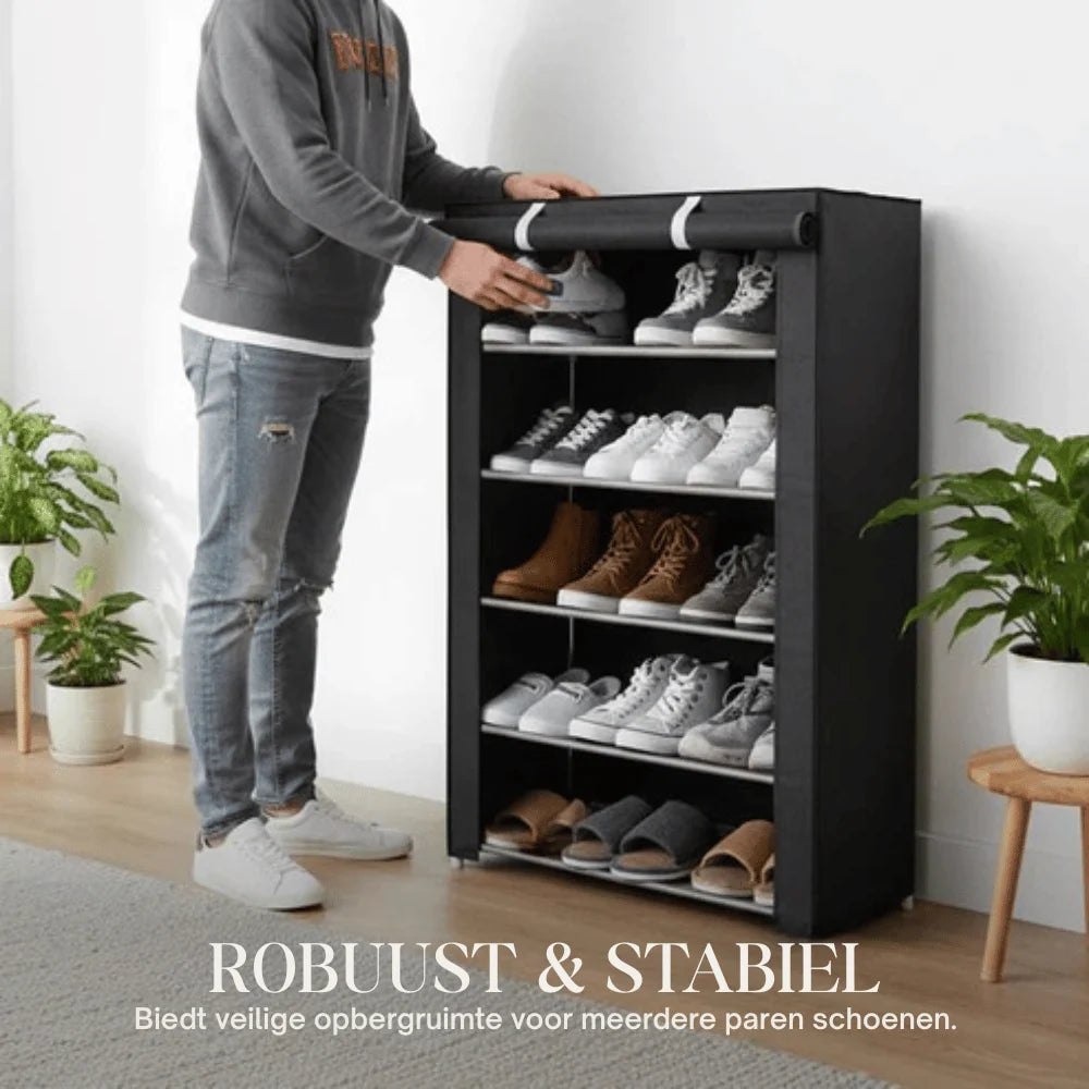 Shoe Cabinet Tool-Free Assembly Zippered Breathable Cover