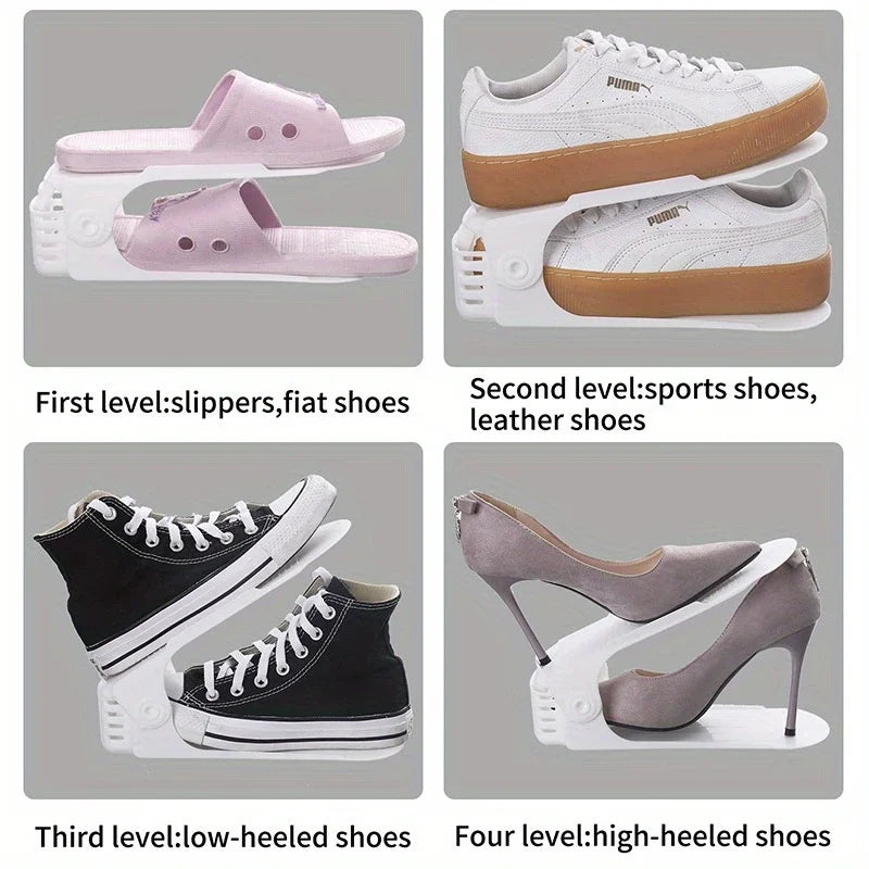 Shoe Organizer 3-Level Adjustable Double-Deck & Non-Slip