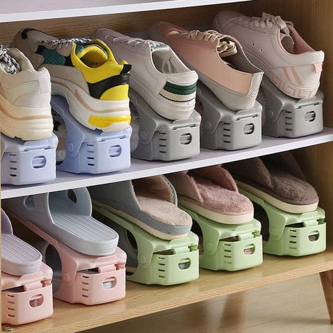 Shoe Organizer Stackable Height-Adjustable Non-Slip