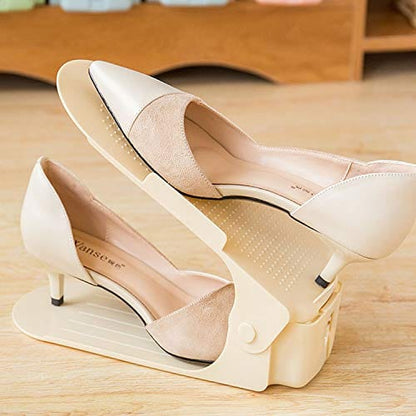 Shoe Organizer Stackable Height-Adjustable Non-Slip