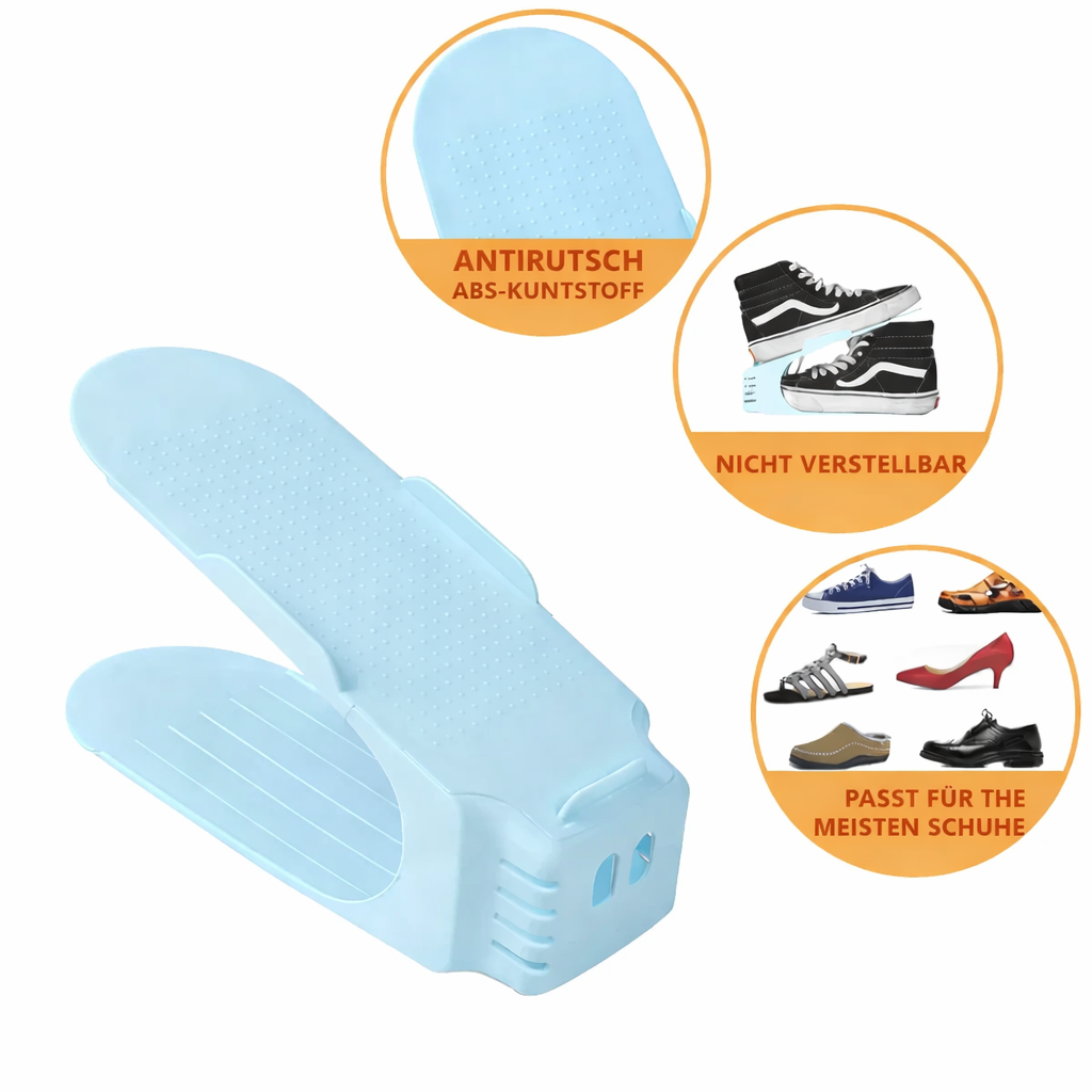 Shoe Organizer Stackable Height-Adjustable Non-Slip