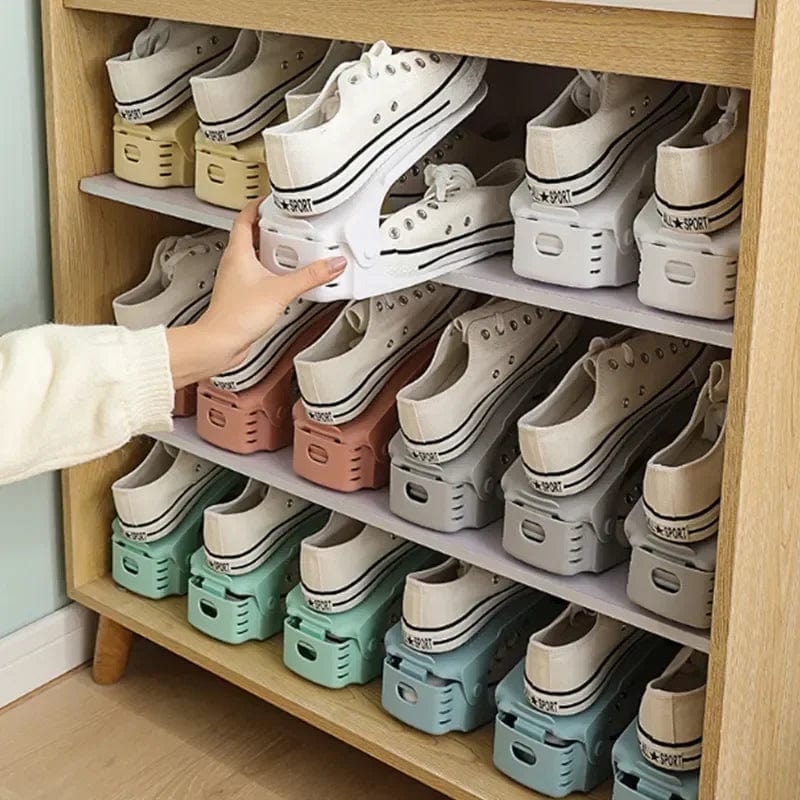 Shoe Organizer Stackable Height-Adjustable Non-Slip