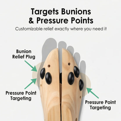 Shoe Stretcher Two-Way Adjustable Removable Ball Inserts Solid Wood