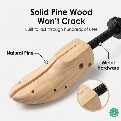 Shoe Trees Two-Way Stretch Natural Wood Removable Plugs
