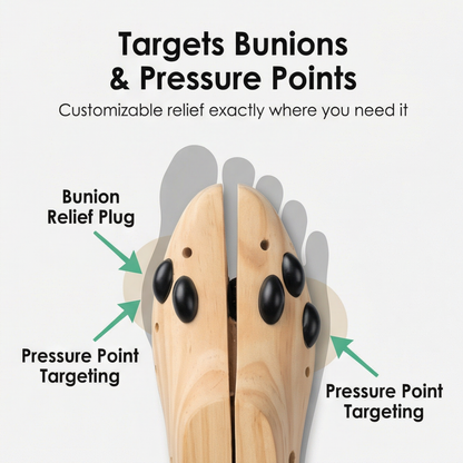 Shoe Trees Two-Way Stretch Natural Wood Removable Plugs