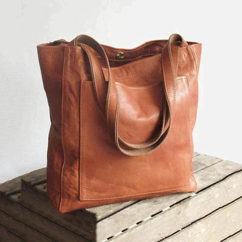 Shopper Tote Bag PU Leather Fits 15 Inch Laptop