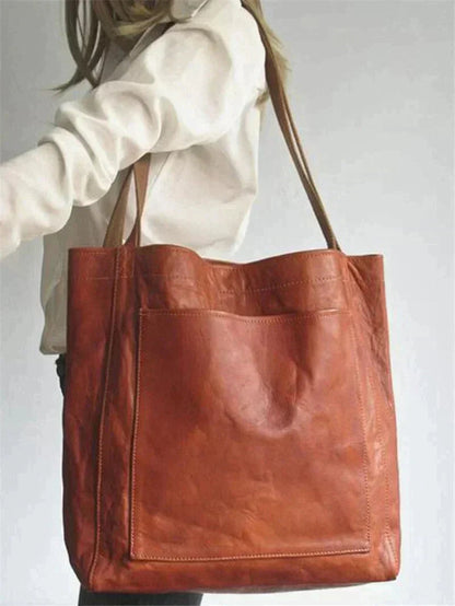 Shopper Tote Bag PU Leather Fits 15 Inch Laptop