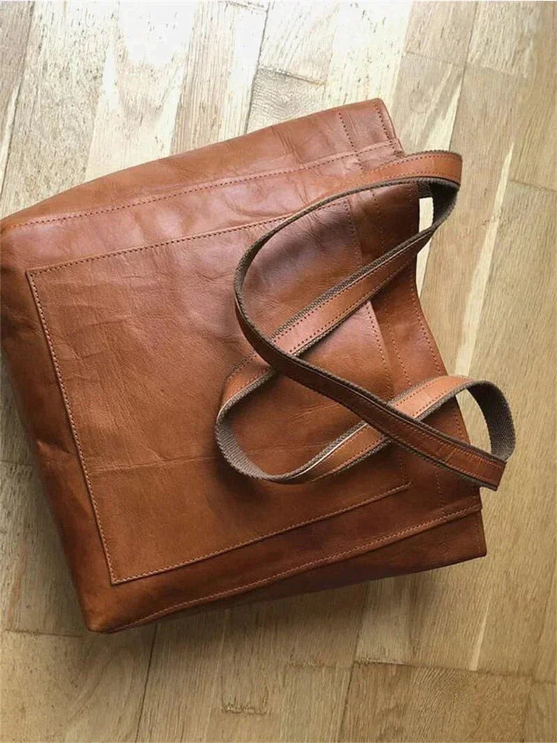Shopper Tote Bag PU Leather Fits 15 Inch Laptop