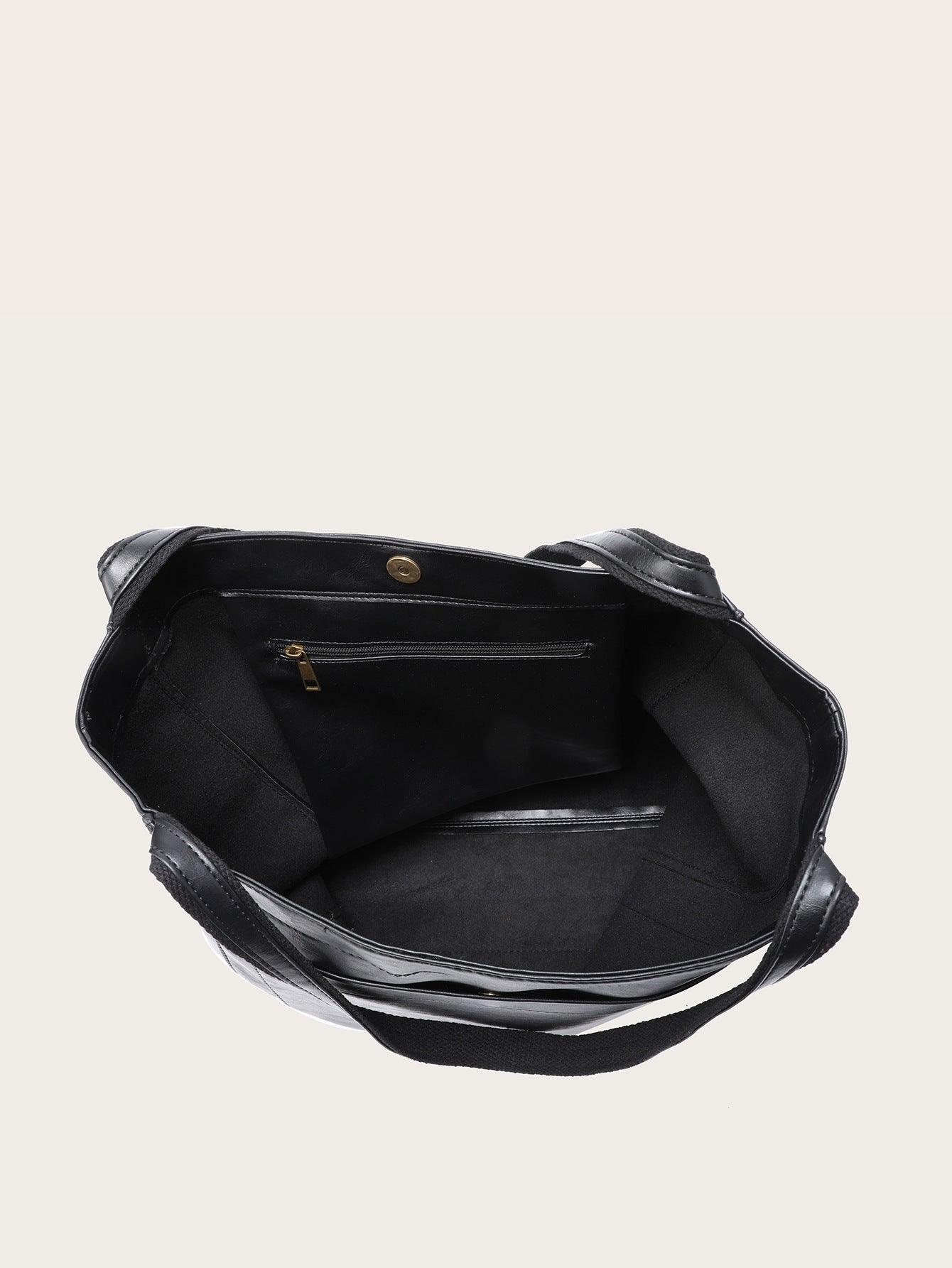 Shopper Tote Bag PU Leather Fits 15 Inch Laptop