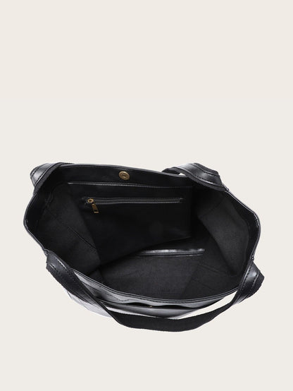 Shopper Tote Bag PU Leather Fits 15 Inch Laptop