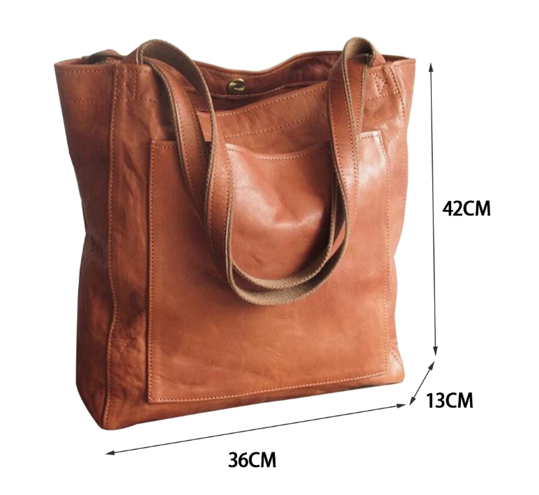 Shopper Tote Bag PU Leather Fits 15 Inch Laptop