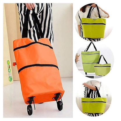 Shopping Trolley Foldable Retractable Wheels & Metal Frame