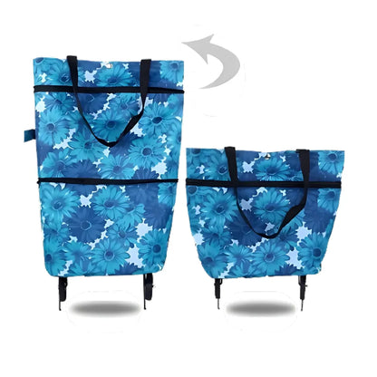 Shopping Trolley Foldable Retractable Wheels & Metal Frame