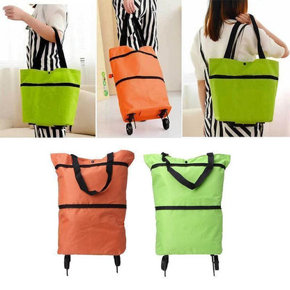 Shopping Trolley Foldable Retractable Wheels & Metal Frame