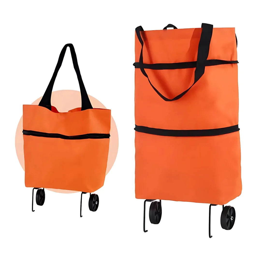 Shopping Trolley Foldable Retractable Wheels & Metal Frame