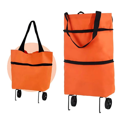 Shopping Trolley Foldable Retractable Wheels & Metal Frame