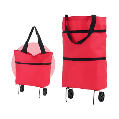 Shopping Trolley Foldable Retractable Wheels & Metal Frame