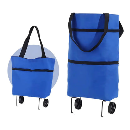 Shopping Trolley Foldable Retractable Wheels & Metal Frame
