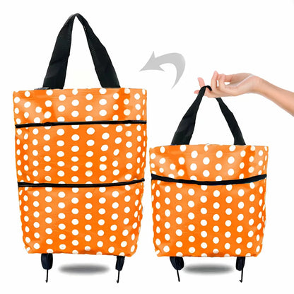 Shopping Trolley Foldable Retractable Wheels & Metal Frame