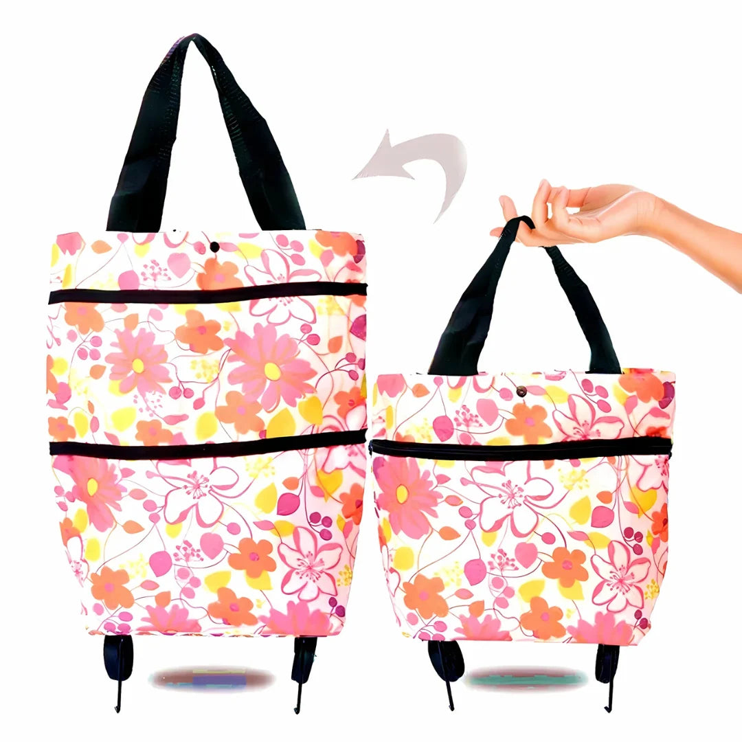 Shopping Trolley Foldable Retractable Wheels & Metal Frame
