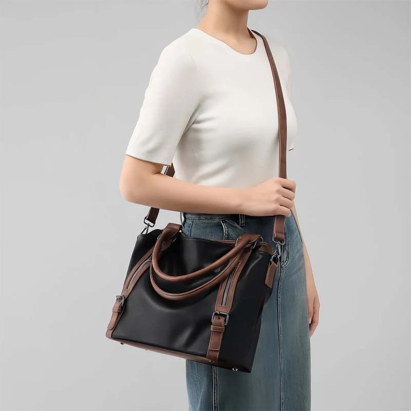 Shoulder Bag Convertible PU Leather Padded Laptop Compartment