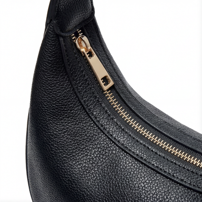 Shoulder Bag Crescent Shape 3-Way Strap Faux Leather