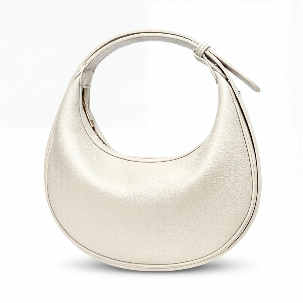 Shoulder Bag Crescent Shape 3-Way Strap Faux Leather