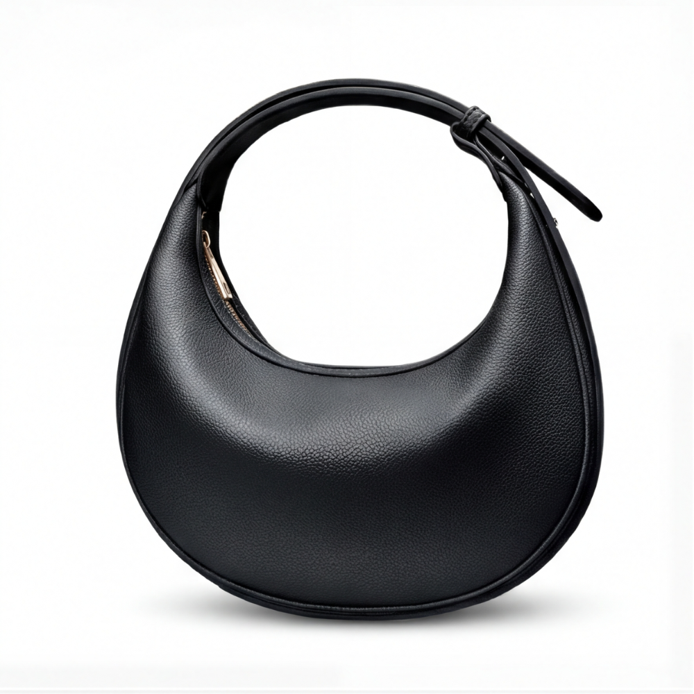 Shoulder Bag Crescent Shape 3-Way Strap Faux Leather