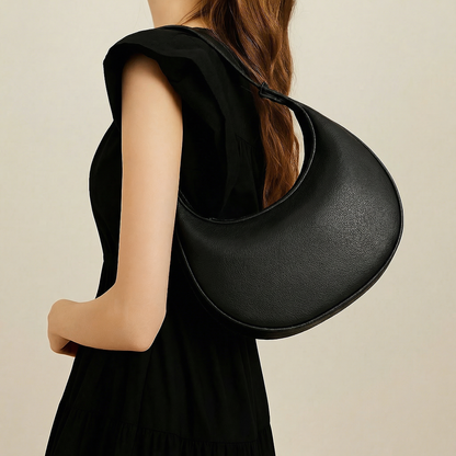 Shoulder Bag Crescent Shape 3-Way Strap Faux Leather