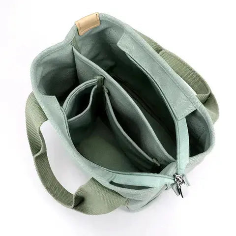 Shoulder Bag Multiple Inner Pockets Wide Soft Straps Machine Washable