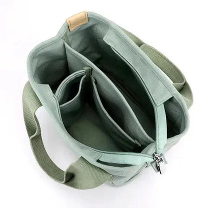 Shoulder Bag Multiple Inner Pockets Wide Soft Straps Machine Washable