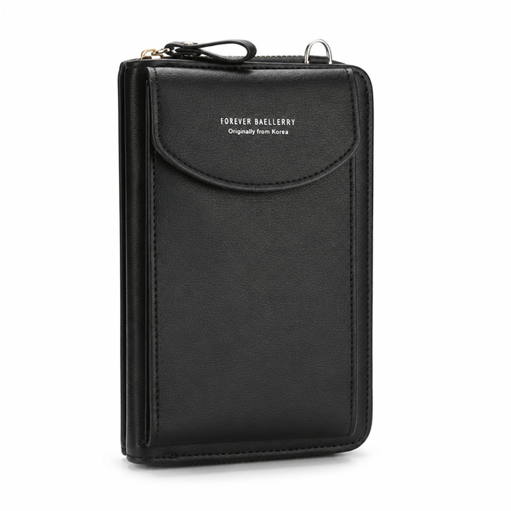 Shoulder Bag Synthetic Leather Three Zippered Compartments & Snap Closure
