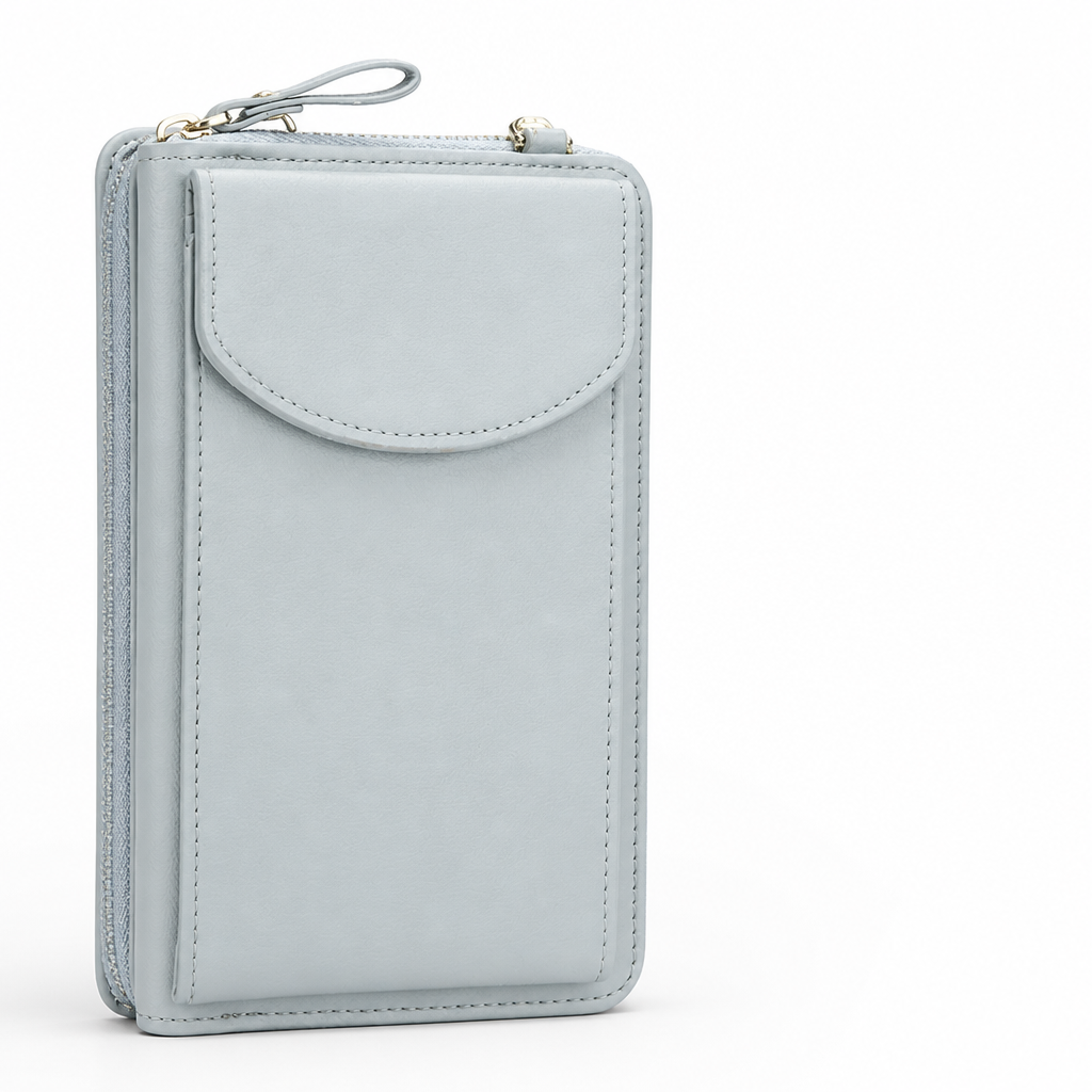 Shoulder Bag Synthetic Leather Three Zippered Compartments & Snap Closure
