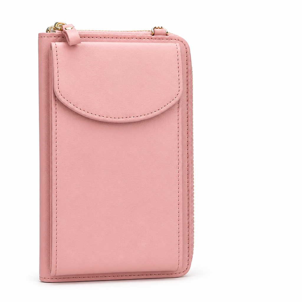 Shoulder Bag Synthetic Leather Three Zippered Compartments & Snap Closure