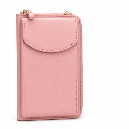 Shoulder Bag Synthetic Leather Three Zippered Compartments & Snap Closure