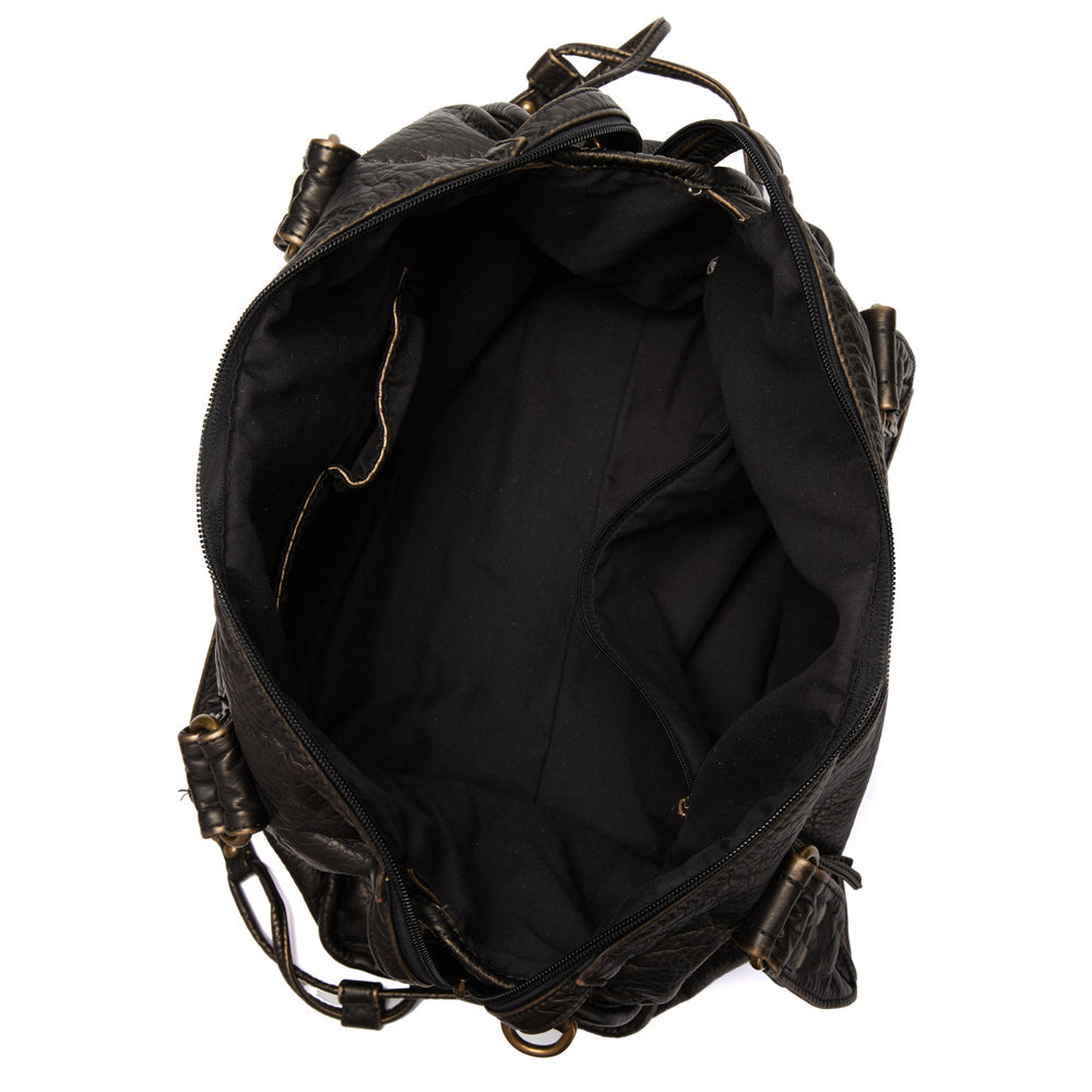 Shoulder Bag Vintage Washed PU Leather Fits Laptop
