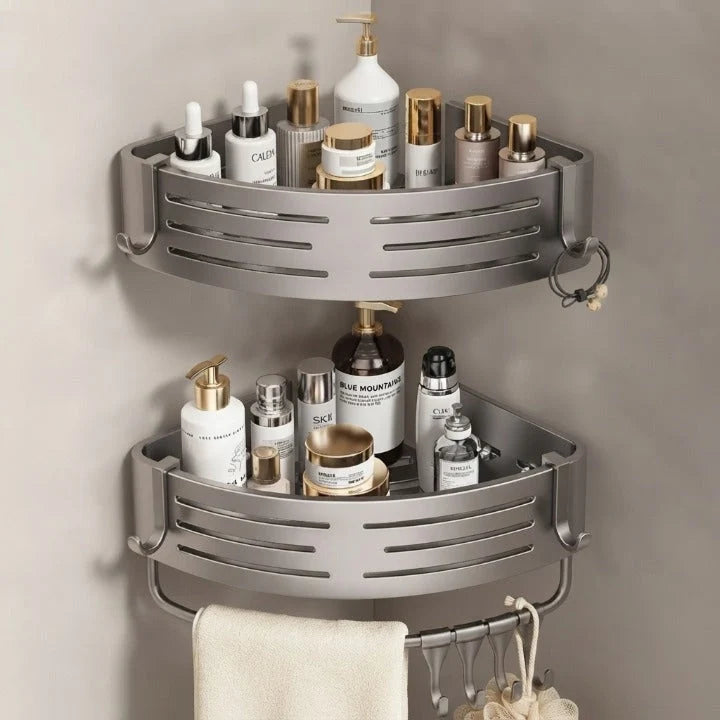 Shower Corner Shelves Aluminum No-Drill Adjustable