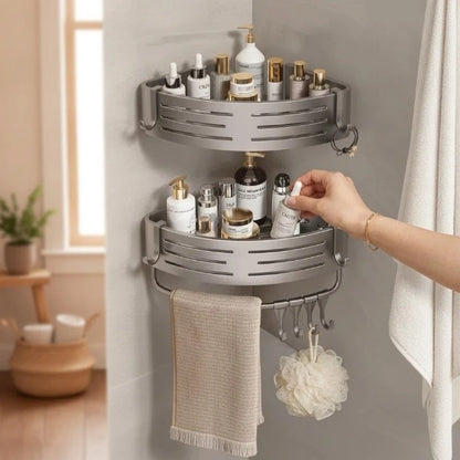 Shower Corner Shelves Aluminum No-Drill Adjustable