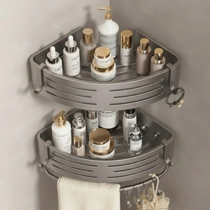 Shower Corner Shelves Aluminum No-Drill Adjustable