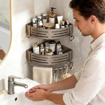 Shower Corner Shelves Aluminum No-Drill Adjustable