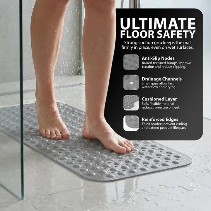 Shower Mat Full Coverage Suction Cups & Drain Holes