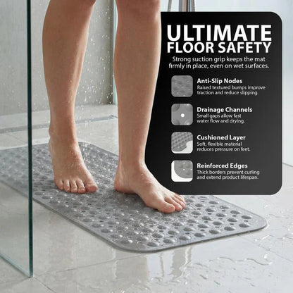 Shower Mat Full Coverage Suction Cups & Drain Holes