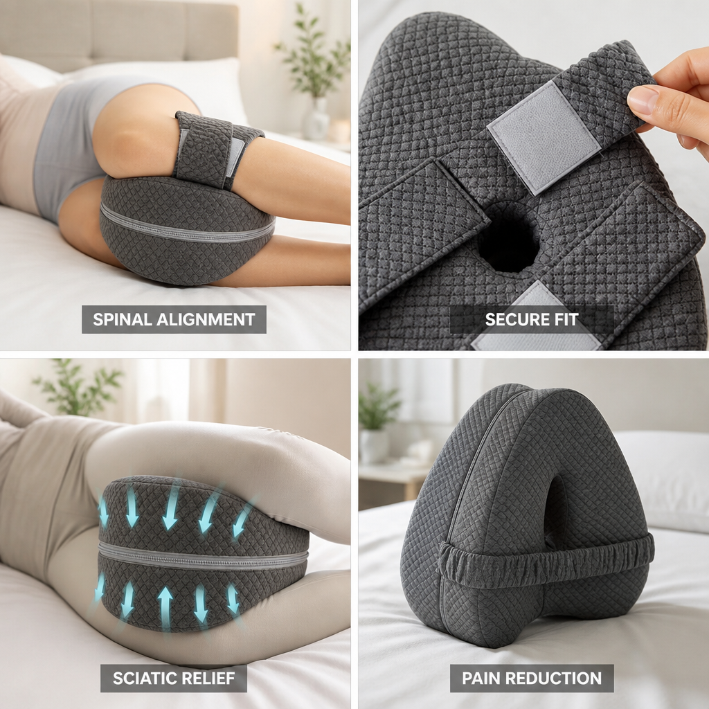 Side-Sleeper Leg Pillow Ergonomic Contour Sciatic Relief