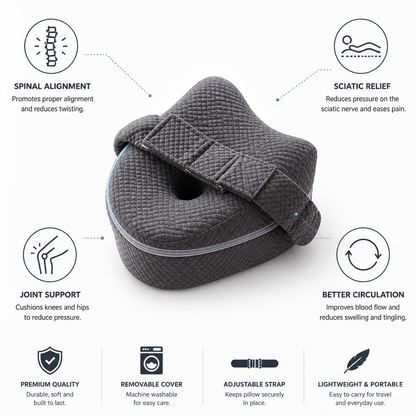 Side-Sleeper Leg Pillow Ergonomic Contour Sciatic Relief