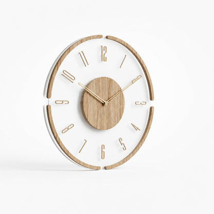 Silent Quartz Open-Frame Wall Clock with Wood Center (35 cm)