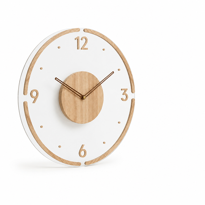 Silent Quartz Open-Frame Wall Clock with Wood Center (35 cm)