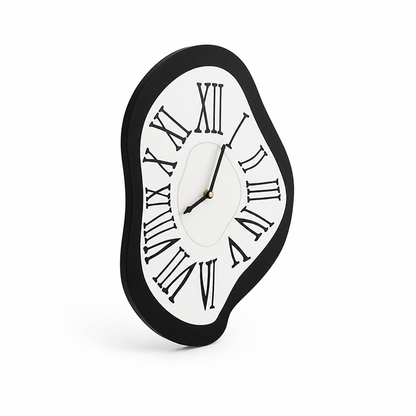 Silent Quartz Wall Clock With Distorted Roman Numerals