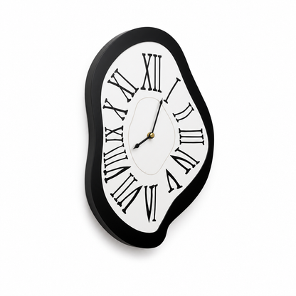 Silent Quartz Wall Clock With Distorted Roman Numerals